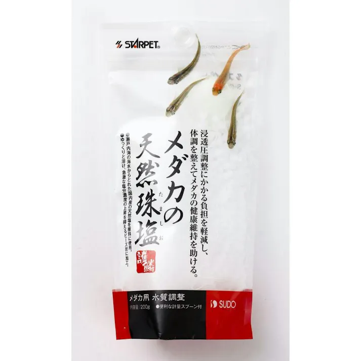 【ケース販売】スターペット メダカの天然珠塩 メダカ用水質調整 便利な軽量スプーン付 200g(1ケース48個入り) メダカ アクアリウム用品 水質調整 1380419048【別送品】