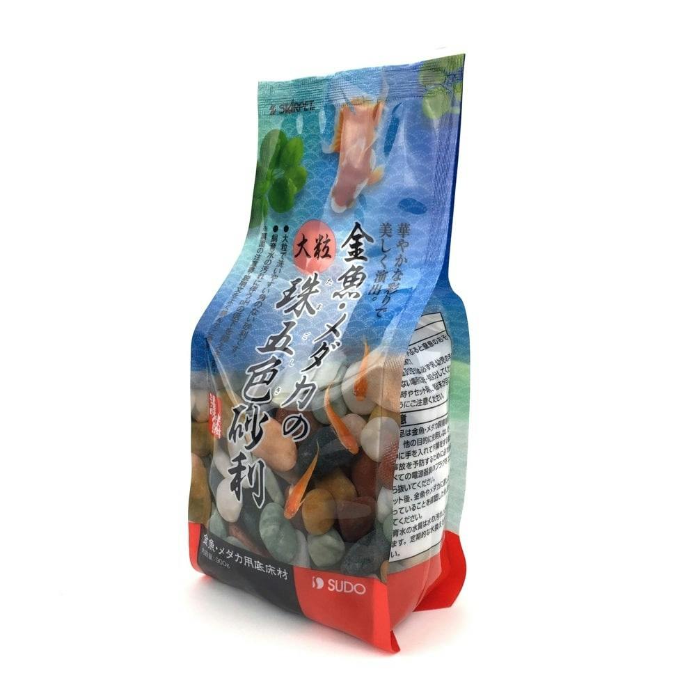 ケース販売】スドー 金魚メダカの珠五色砂利 大粒 900g(1ケース