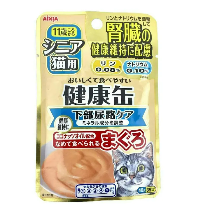 【ケース販売】アイシア シニア猫用 健康缶パウチ 下部尿路ケア 40g(1ケース48個入り) 健康維持 下部尿路 パウチ 3000824048【別送品】