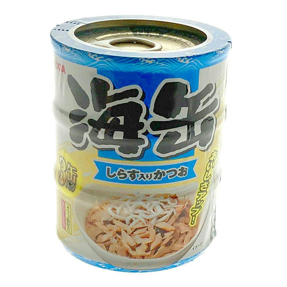 アイシア海缶ミニ しらす入りかつお 60g×3缶パック(1ケース24個入り)3001207024 猫用ウェットフード(缶) アイシア海缶ミニ しらす入りかつお 60g×3缶パック(1ケース24個入り)3001207024 猫用ウェットフード(缶)