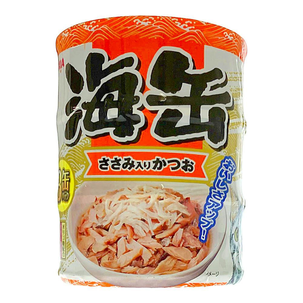 ケース販売】アイシア 海缶ミニ ささみ入りかつお 60g×3缶パック(1