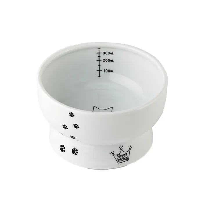 【ケース販売】猫壱 ハッピーダイニング 脚付ウォーターボウル すべり止めシリコン付 猫柄 猫用(1ケース30個入り) 3190107030【別送品】