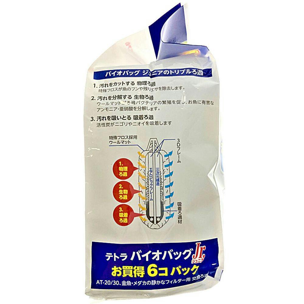 ケース販売】テトラ バイオバッグJr. 交換ろ過材 6コパック(1ケース16