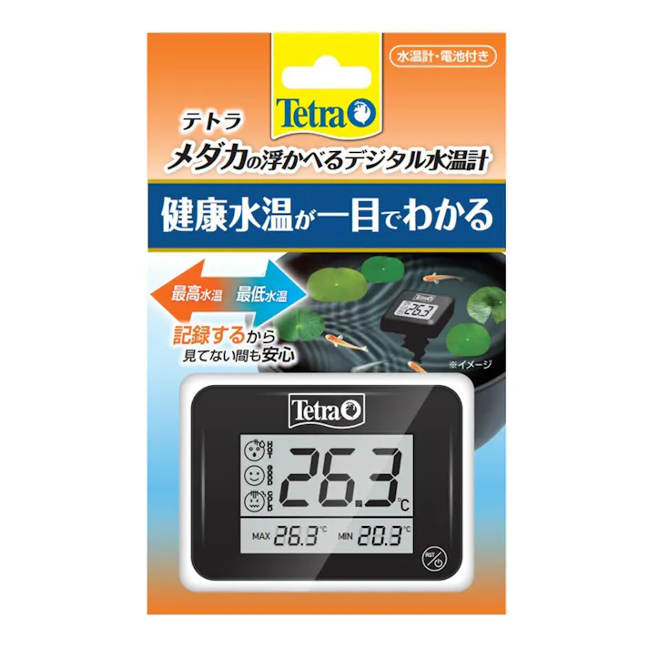 【ケース販売】メダカ浮かべるデジタル水温計(1ケース48個入り) 3361123048【別送品】