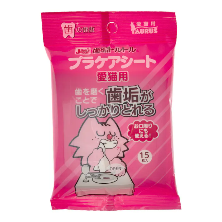 【ケース販売】トーラス 歯垢トルトル プラケアシート 愛猫用 15枚入(1ケース60個入り)3420198060 【別送品】