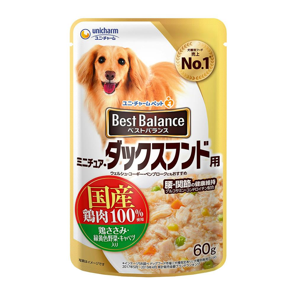 ユニ・チャームベストバランス パウチ 国産鶏ささみ ミニチュア・ダックスフンド用 60g(1ケース72個入り)3481033072 犬用ウェットフード(パウチ) ユニ・チャームベストバランス パウチ 国産鶏ささみ ミニチュア・ダックスフンド用 60g(1ケース72個入り)3481033072 犬用ウェットフード(パウチ)