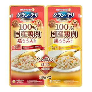 【ケース販売】ユニ・チャーム グラン・デリ ほぐし 2つの味わい ビーフ&チーズ 30g×2(1ケース60個入り)3481430060【別送品】