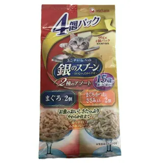【ケース販売】ユニ・チャーム 銀のスプーン パウチ 15歳 2種のアソート 60g×4個(1ケース30個入り) パウチ シニア ウェットフード 3481673030【別送品】