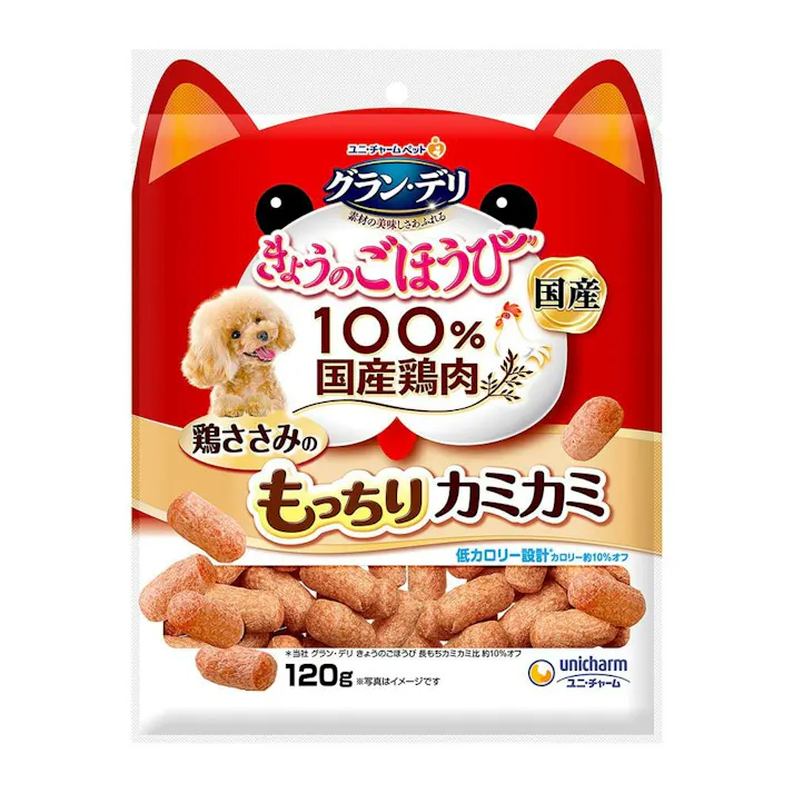 【ケース販売】ユニ・チャーム グラン・デリ きょうのごほうび 鶏ささみのもっちりカミカミ 120g(1ケース36個入り) ささみ おやつ 国産 3481687036【別送品】