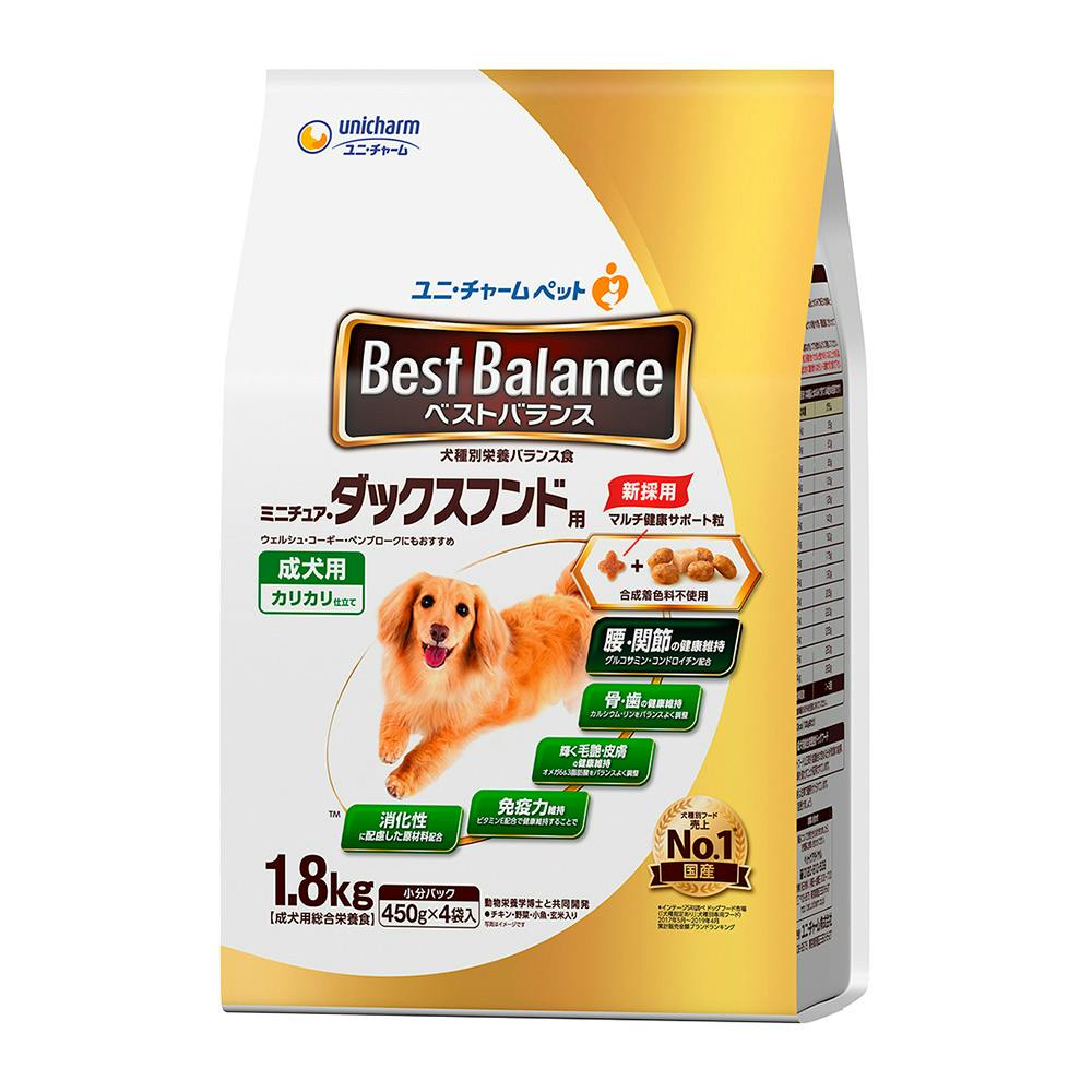 ユニ・チャームベストバランス ミニチュア・ダックスフンド用 成犬用 1.8kg(1ケース4個入り)3481912004 犬用ドライフード ユニ・チャームベストバランス ミニチュア・ダックスフンド用 成犬用 1.8kg(1ケース4個入り)3481912004 犬用ドライフード