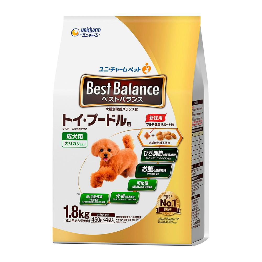 ユニ・チャームベストバランス トイ・プードル用 成犬用 1.8kg(1ケース4個入り)3481924004 犬用ドライフード ユニ・チャームベストバランス トイ・プードル用 成犬用 1.8kg(1ケース4個入り)3481924004 犬用ドライフード