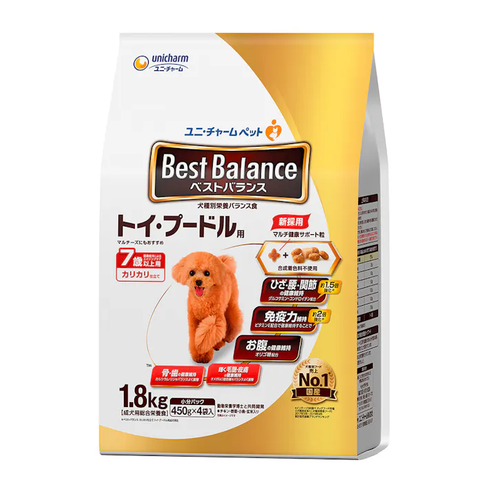 【ケース販売】ユニ・チャームベストバランス トイ・プードル用 7歳以上用 1.8kg(1ケース4個入り)3481926004 【別送品】