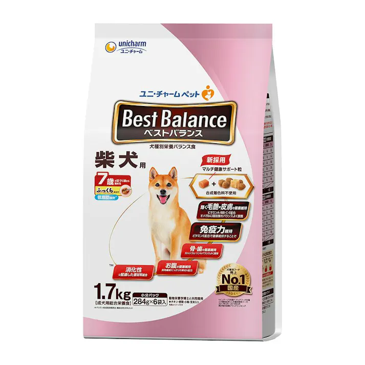 【ケース販売】ユニ・チャーム ベストバランス 柴犬用 7歳頃から ふっくら仕立て 1.7kg(1ケース4個入り) 半生タイプ シニア 柴犬 3481944004【別送品】