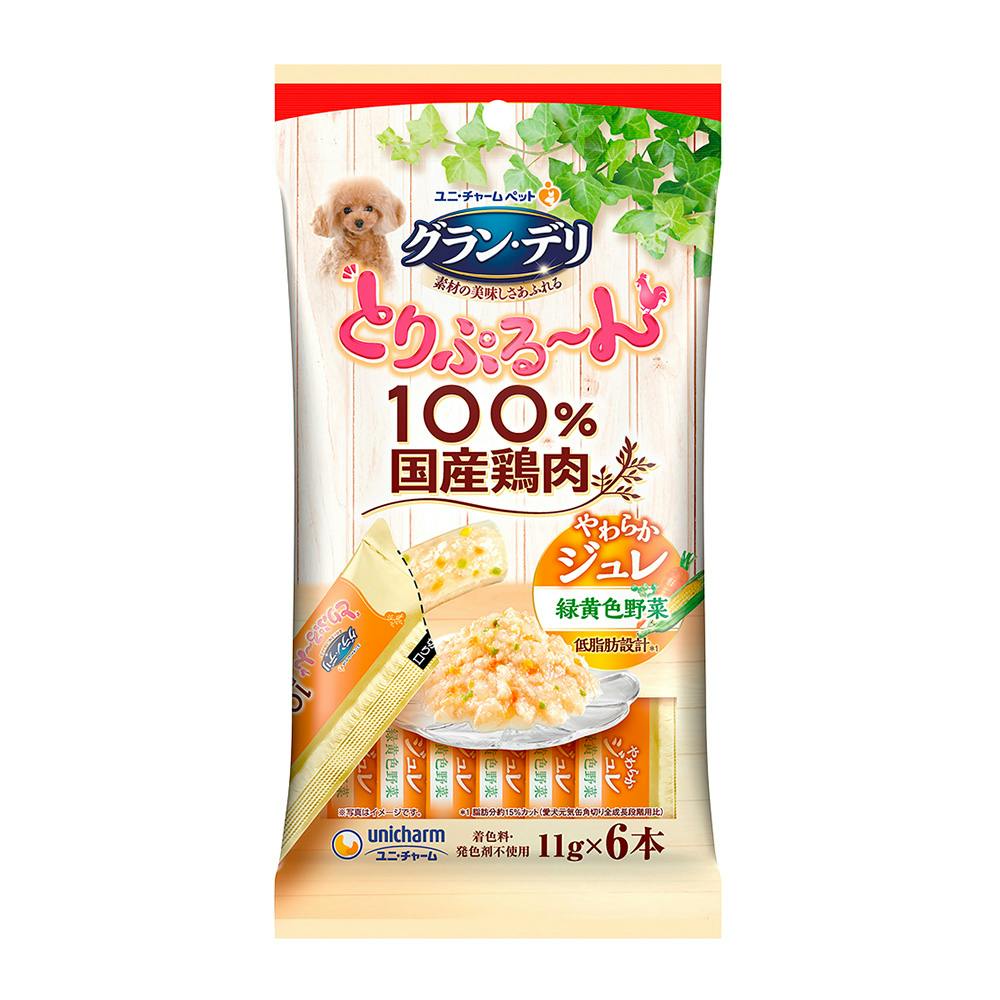 ユニ・チャーム グラン・デリ とりぷる~ん やわらかジュレ 緑黄色野菜 11g×6本(1ケース48個入り)3482121048 ペースト・ウェットタイプおやつ ユニ・チャーム グラン・デリ とりぷる~ん やわらかジュレ 緑黄色野菜 11g×6本(1ケース48個入り)3482121048 ペースト・ウェットタイプおやつ