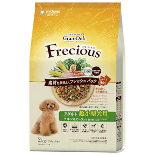 【ケース販売】ユニ・チャーム グラン・デリ フレシャス アダルト 超小型犬用 チキン&ビーフ入り 超小粒 250g×8袋(1ケース4個入り) 個包装 素材 ドライフード 3482413004【別送品】