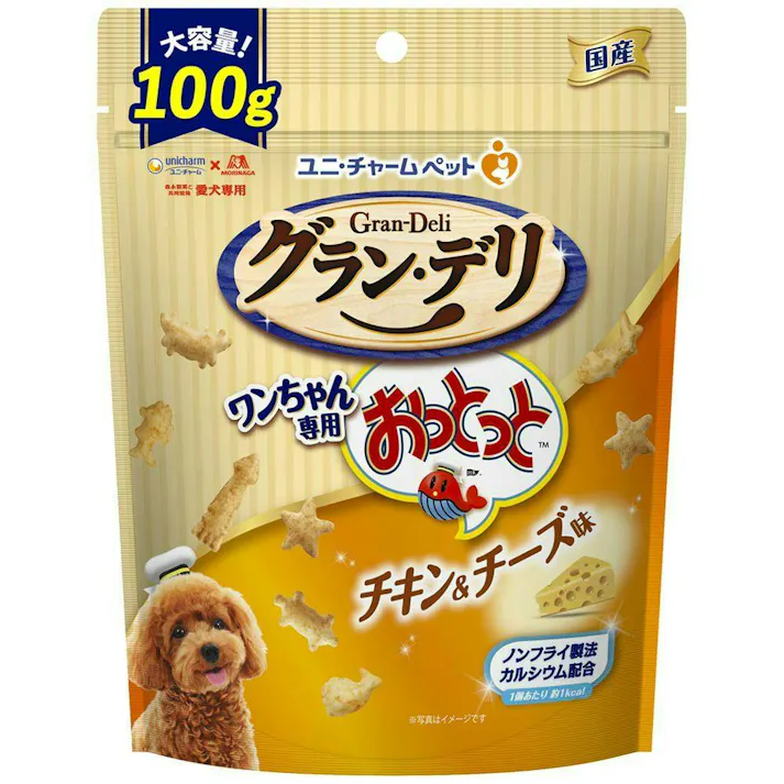 【ケース販売】ユニ・チャーム グラン・デリ ワンちゃん専用 おっとっと チキン&チーズ 100g(1ケース24個入り) 犬おやつ ドライスナック チャック付き 3482652024【別送品】