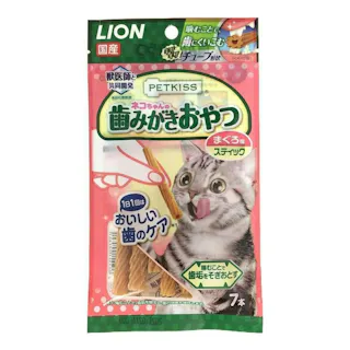 【ケース販売】ライオンペット PETKISS ネコちゃんの歯みがきおやつ まぐろ味 スティック 7本(1ケース48個入り) デンタルケア 口臭予防 歯みがき効果 3670490048【別送品】