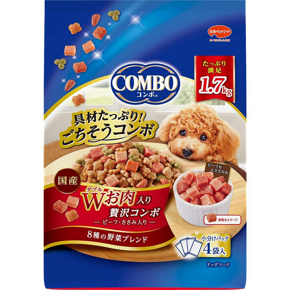 日本ペットフード【ケース販売】コンボドッグWお肉入り 1.7kg(1ケース8個入り)1011284008 4902112008096【別送品】 |  ペット用品（犬） 通販 | ホームセンターのカインズ