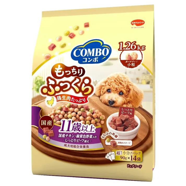 【ケース販売】 コンボ ドッグ もっちりふっくら 11歳以上1.26Kg(1ケース6個入り) 国産 ドッグフード 具材 1011311006【別送品】