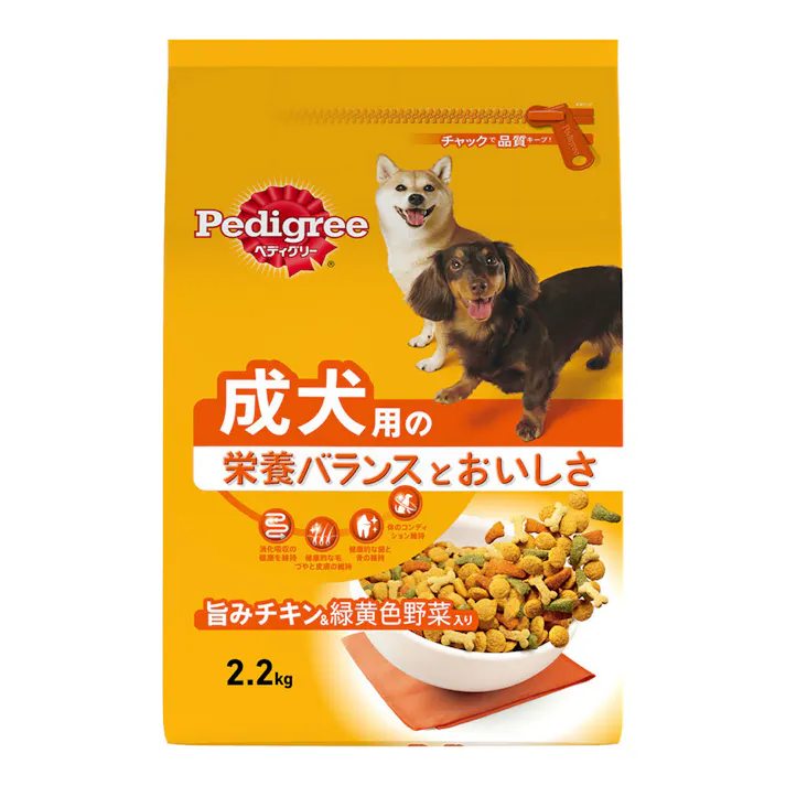 マースジャパンリミテッド【ケース販売】ぺディグリー 成犬用 チキン&野菜 2.2Kg(1ケース6個入り)1080220006 4902397808077【別送品】