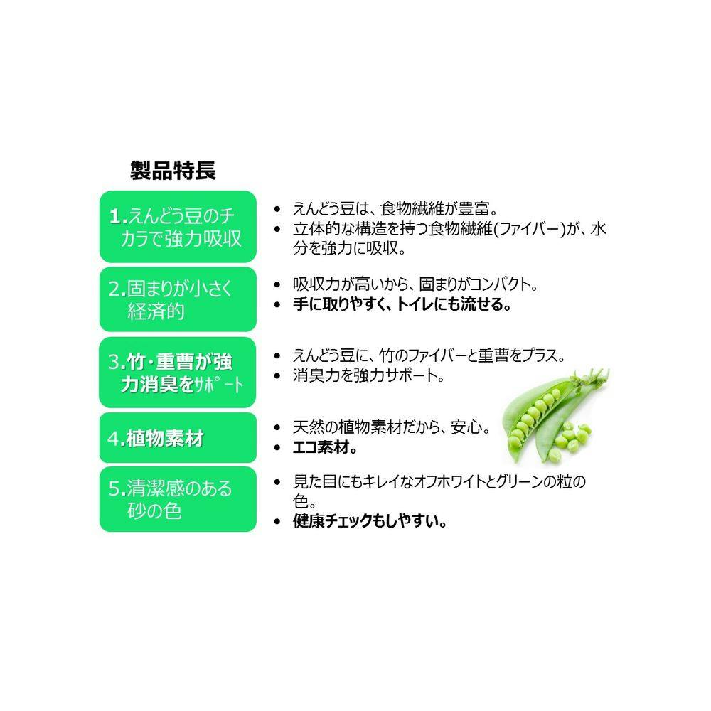 アース・ペット【ケース販売】クリーンケア えんどう豆の猫砂 緑茶の
