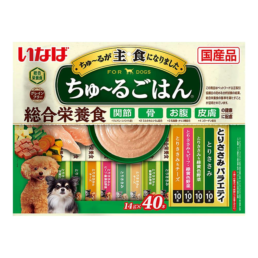いなばちゅ~るごはんとりささみバラエティ14g40本(1ケース8個入り)ちゅーる 国産 4901133441806 3753337008 ペースト・ウェットタイプおやつ いなばちゅ~るごはんとりささみバラエティ14g40本(1ケース8個入り)ちゅーる 国産 4901133441806 3753337008 ペースト・ウェットタイプおやつ