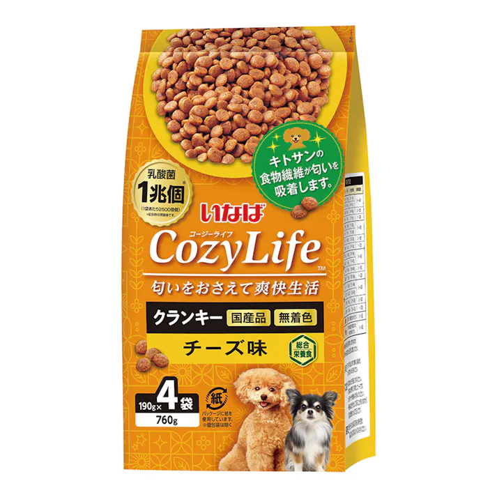 【ケース販売】いなばCozyLifeクランキーチーズ190g×4(1ケース8個入り) キトサン 国産 4901133837852 3753422008【別送品】