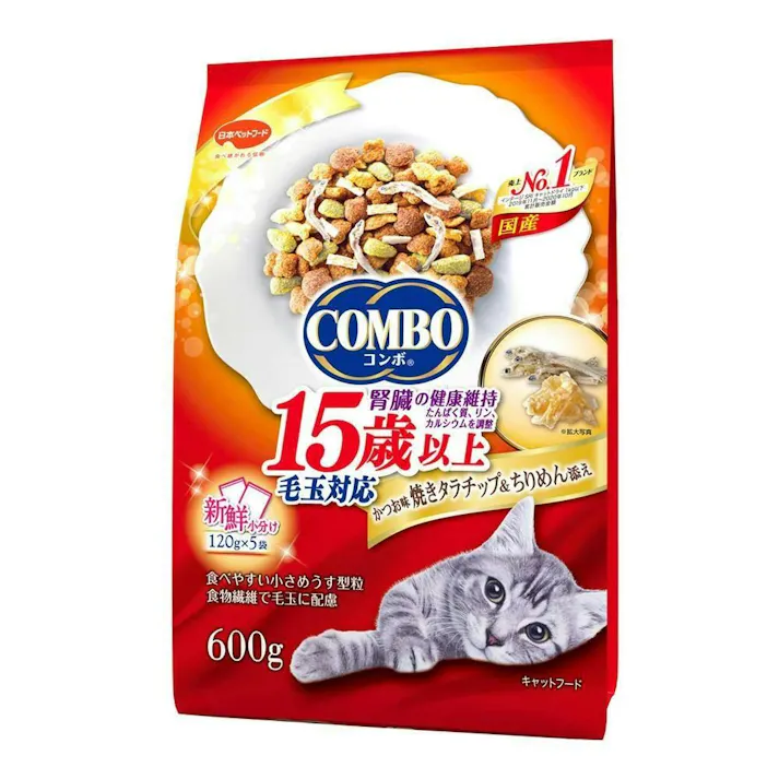 【ケース販売】 コンボ キャット毛玉対応 15歳かつお味600g(1ケース12個入り) シニア 小分け キャットフード 1010315012【別送品】