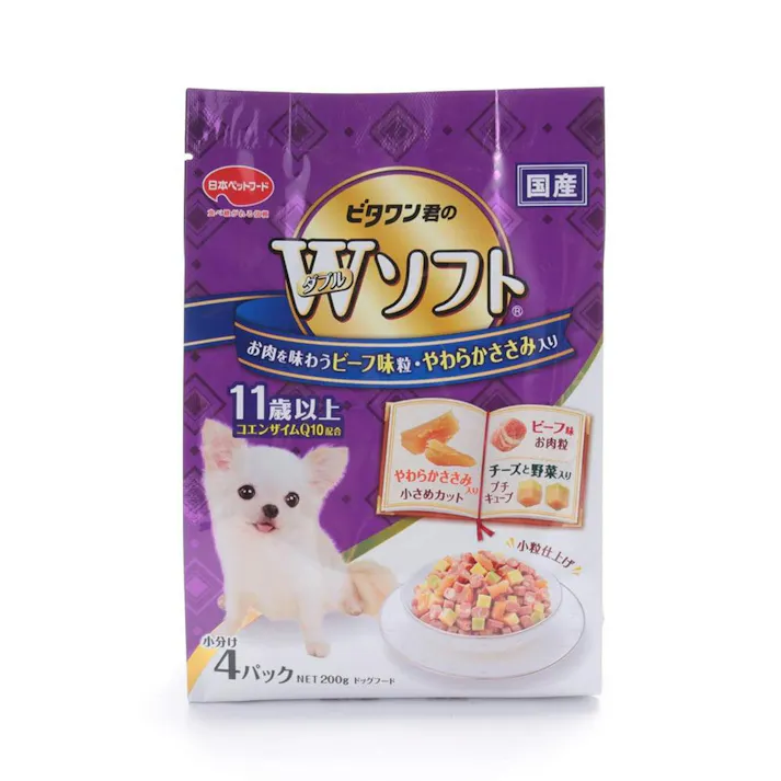 【ケース販売】 Wソフト11歳以上 ビーフ ささみ 200g(1ケース18個入り) 国産 半生 セミモイスト 1010520018【別送品】