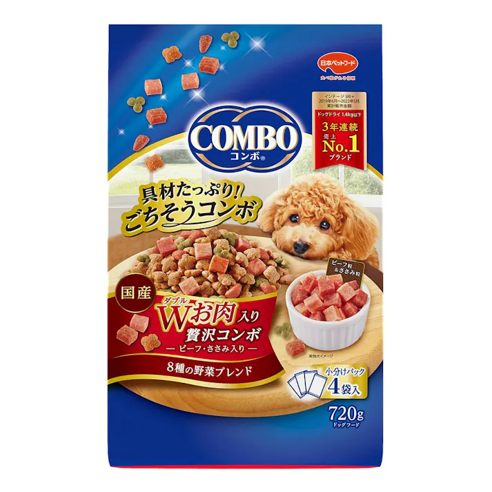 【ケース販売】 コンボ ドッグ Wお肉入り 720g(1ケース12個入り) 小分け 総合栄養食 トッピング 1011283012【別送品】