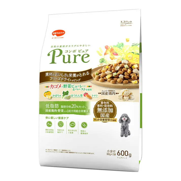 【ケース販売】 コンボ ピュア ドッグ 低脂肪 600g(1ケース12個入り) ドッグフード 着色料無添加 香料無添加 1011333012【別送品】