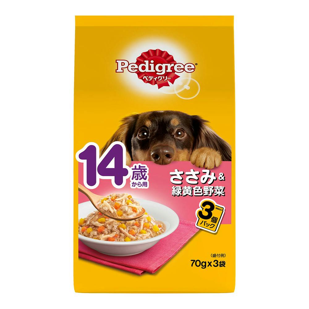 マースジャパンリミテッドペディグリーP 14歳ささみ野菜 70g×3袋(1ケース48個入り)1080770048 4902397840749 犬用ウェットフード(パウチ) マースジャパンリミテッドペディグリーP 14歳ささみ野菜 70g×3袋(1ケース48個入り)1080770048 4902397840749 犬用ウェットフード(パウチ)