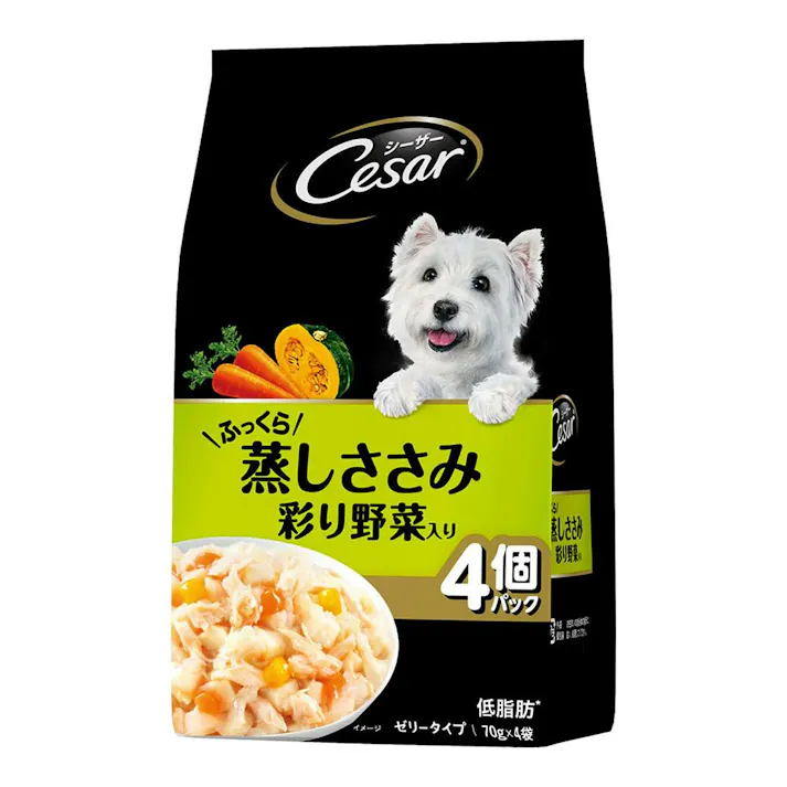 【ケース販売】マースジャパン シーザー 蒸しささみ野菜 4P(1ケース36個入り)1081372036 4902397858720【別送品】