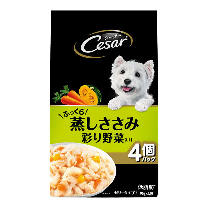 【ケース販売】マースジャパン シーザー 蒸しささみ野菜 4P(1ケース36個入り)1081372036 4902397858720【別送品】