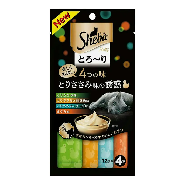 【ケース販売】マースジャパン リミテッド シーバとろーり4つの味ささみ 4P(1ケース48個入り) 猫 ちゅーる系 嗜好性抜群 1081476048【別送品】