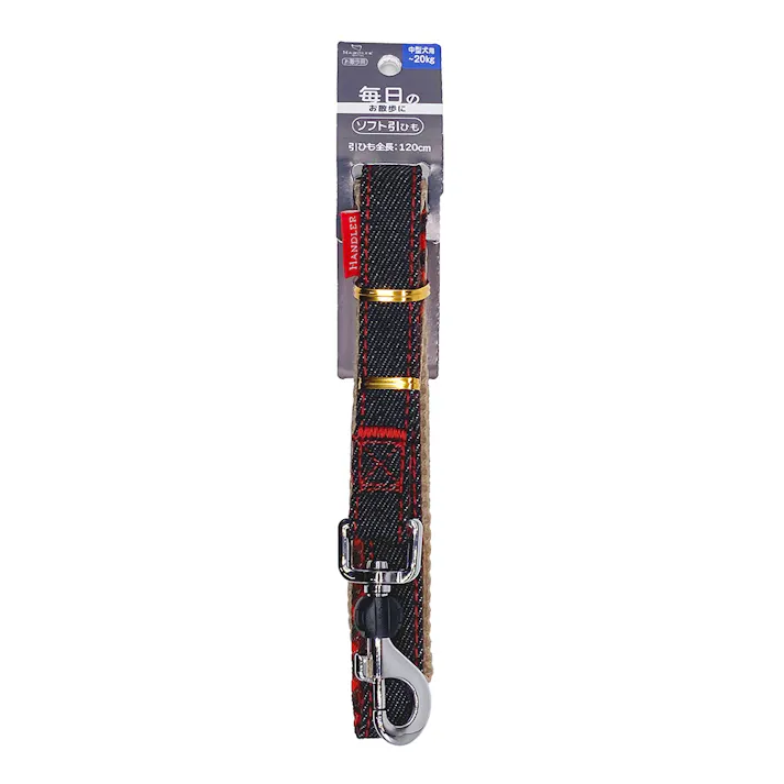 アース・ペット【ケース販売】EDチェックデニム平リードM 黒(1ケース12個入り)1225201012 4994527948104【別送品】