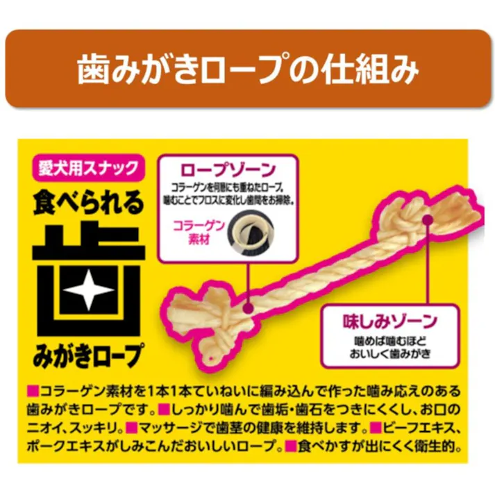 【ケース販売】アース・ペット 歯みがきロープ愛犬用コラーゲンSS(1ケース60個入り)3140548060 4994527939201【別送品】