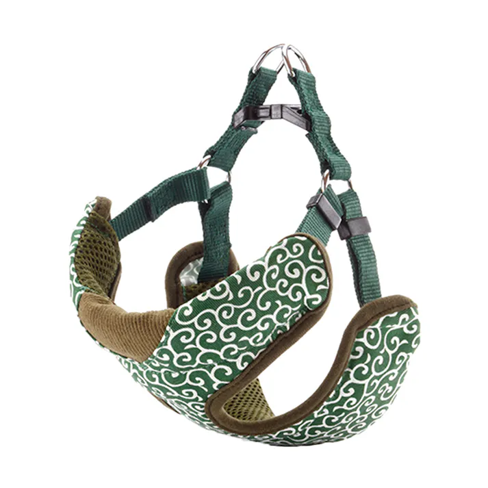 【ケース販売】 犬雅 唐草ベストハーネス S グリーン(1ケース60個入り) 犬 用品 胴輪 3416982060【別送品】
