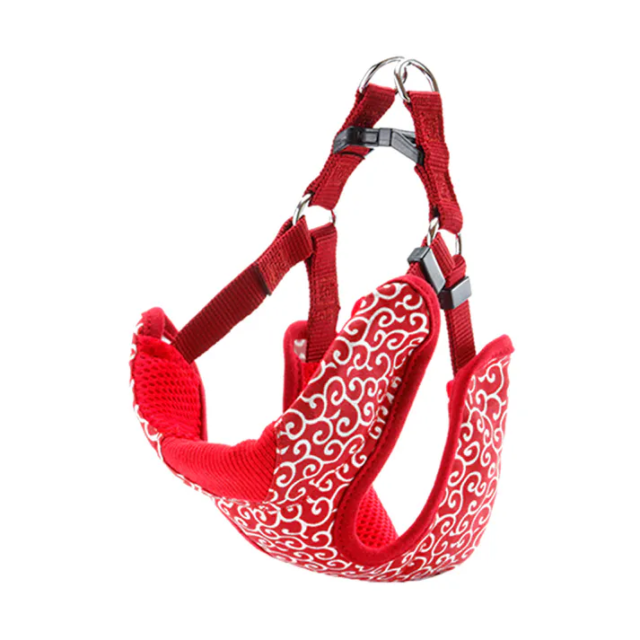 【ケース販売】 犬雅 唐草ベストハーネス M レッド(1ケース60個入り) 犬 用品 胴輪 3416986060【別送品】