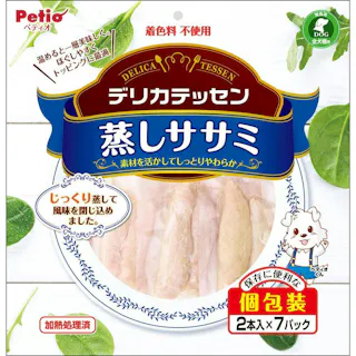 【ケース販売】ペティオ デリカテッセン蒸しササミ 2本入×7P(1ケース12個入り)3418912012 4903588141713【別送品】
