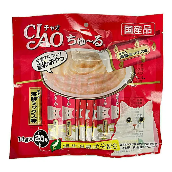 【ケース販売】いなば CIAO ちゅ~る まぐろ海鮮ミックス 20本(1ケース16個入り)チャオちゅーる 国産 4901133720376 3751655016【別送品】
