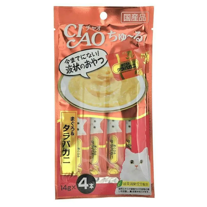 【ケース販売】いなば CIAOちゅ~る まぐろ タラバガニ4本(1ケース48個入り)チャオちゅーる 国産 ペット用 おやつ 猫用 3751782048【別送品】