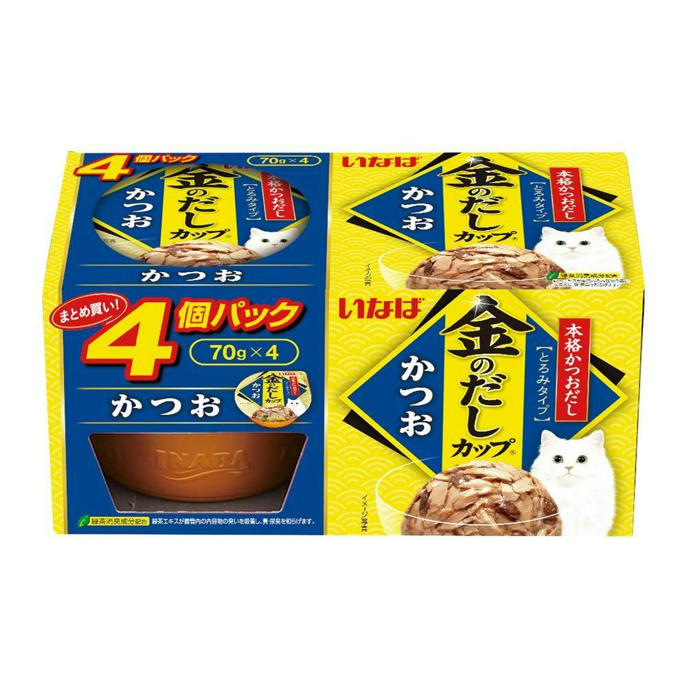 いなば金のだしカップ4個パックかつお(1ケース12個入り)4901133621949 3751878012 猫用ウェットフード(カップ・トレー) いなば金のだしカップ4個パックかつお(1ケース12個入り)4901133621949 3751878012 猫用ウェットフード(カップ・トレー)