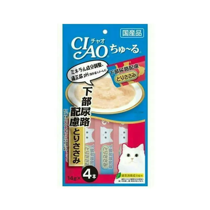 【ケース販売】いなば ちゅ~る 下部尿路配慮とりささみ4本(1ケース48個入り)ちゅーる クエン酸カリウム 国産 ペット用 おやつ 猫用 3752176048【別送品】