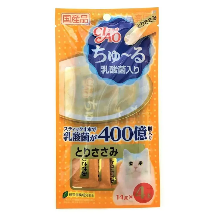 【ケース販売】いなばちゅ~る 乳酸菌入りとりささみ(1ケース48個入り)ちゅーる 国産 お腹 4901133718915 3752183048【別送品】