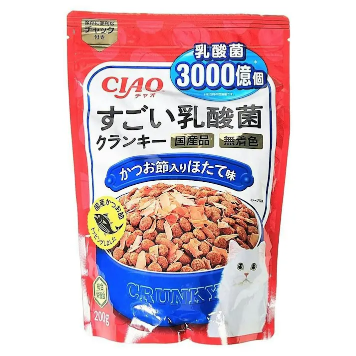 【ケース販売】いなば CIAO乳酸菌クランキーかつお節ホタテ味(1ケース24個入り)チャオ 国産 お腹 ペット用 おやつ 猫用 3753009024【別送品】