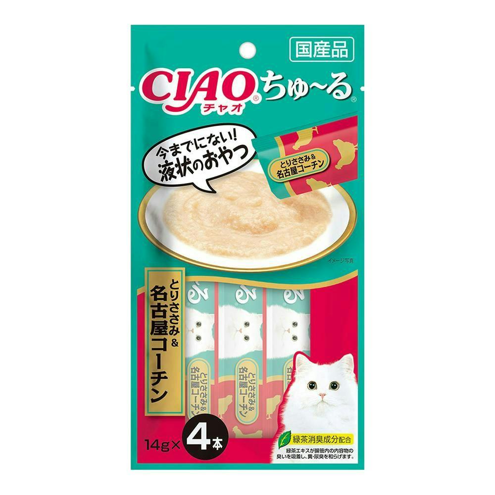 いなばCIAOちゅ~る ささみ名古屋コーチン4本(1ケース48個入り)チャオちゅーる 国産 4901133678301 3753353048 ペースト・ウェットタイプおやつ(猫) いなばCIAOちゅ~る ささみ名古屋コーチン4本(1ケース48個入り)チャオちゅーる 国産 4901133678301 3753353048 ペースト・ウェットタイプおやつ(猫)