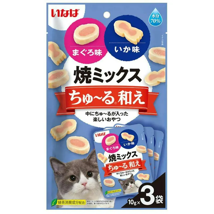 【ケース販売】いなば 焼ミックスちゅ~る和 まぐろいか(1ケース48個入り)ちゅーる ペット用 おやつ 猫用 3753629048【別送品】