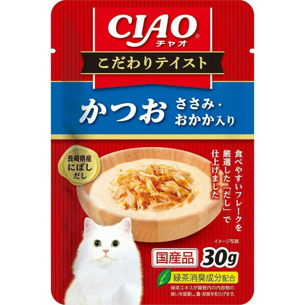 いなばCIAOこだわりテイスト かつおおかか入 30g(1ケース96個入り)チャオ 国産 4901133604461 3753724096 猫用ウェットフード(パウチ) いなばCIAOこだわりテイスト かつおおかか入 30g(1ケース96個入り)チャオ 国産 4901133604461 3753724096 猫用ウェットフード(パウチ)