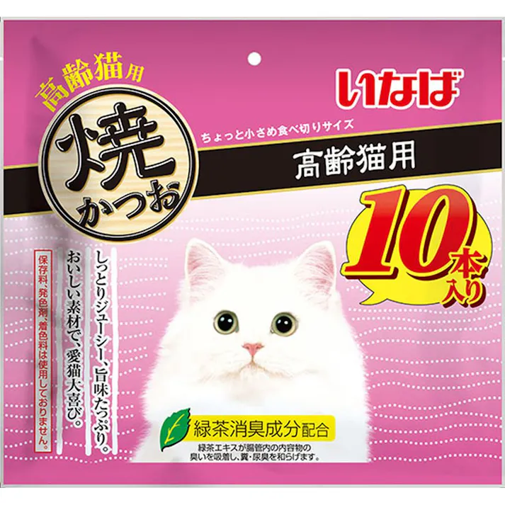 【ケース販売】いなば 焼かつお10本入り高齢猫用(1ケース12個入り) ペット用 おやつ 猫用 3753796012【別送品】